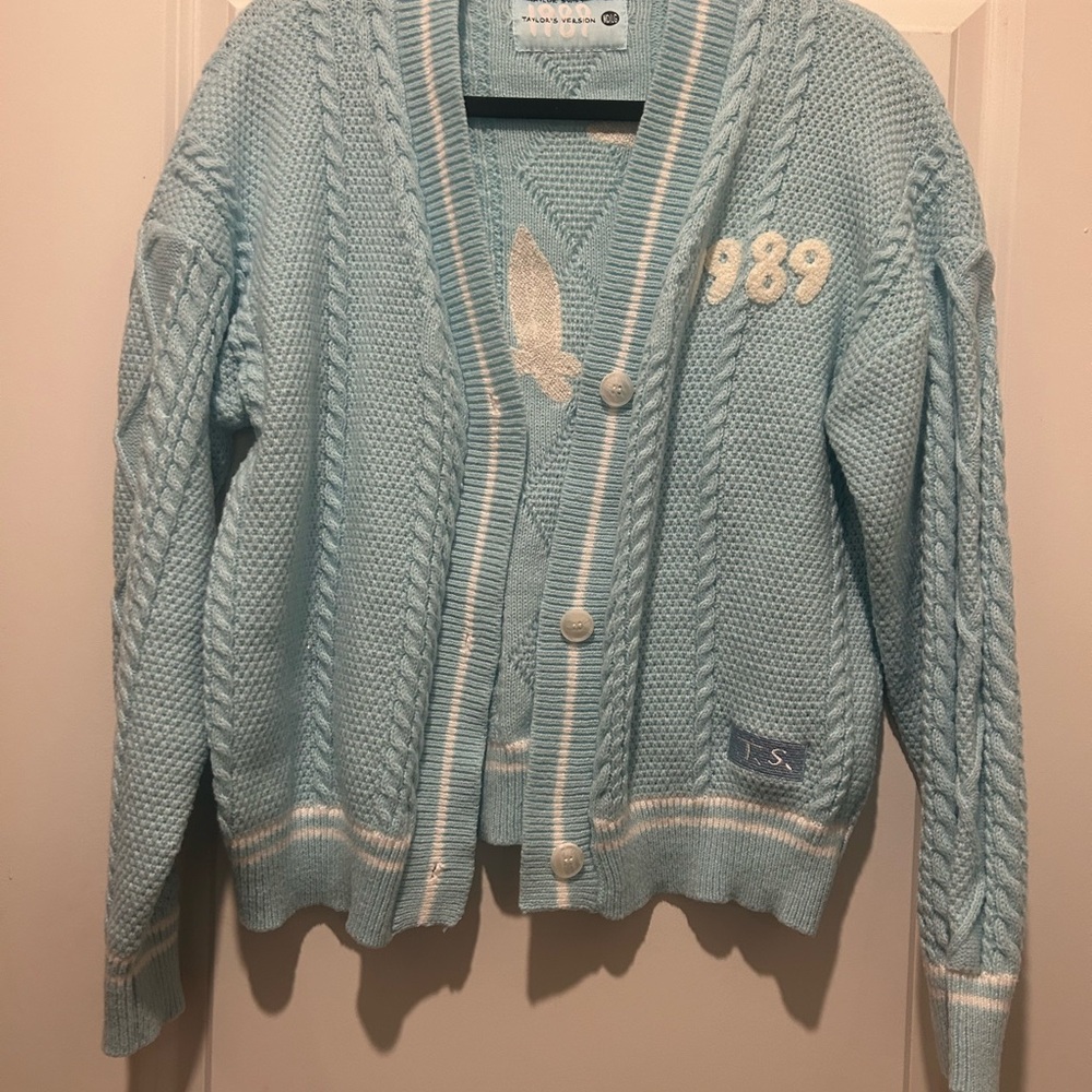 Taylor Swift Sky Blue Cable Knit Cardigan